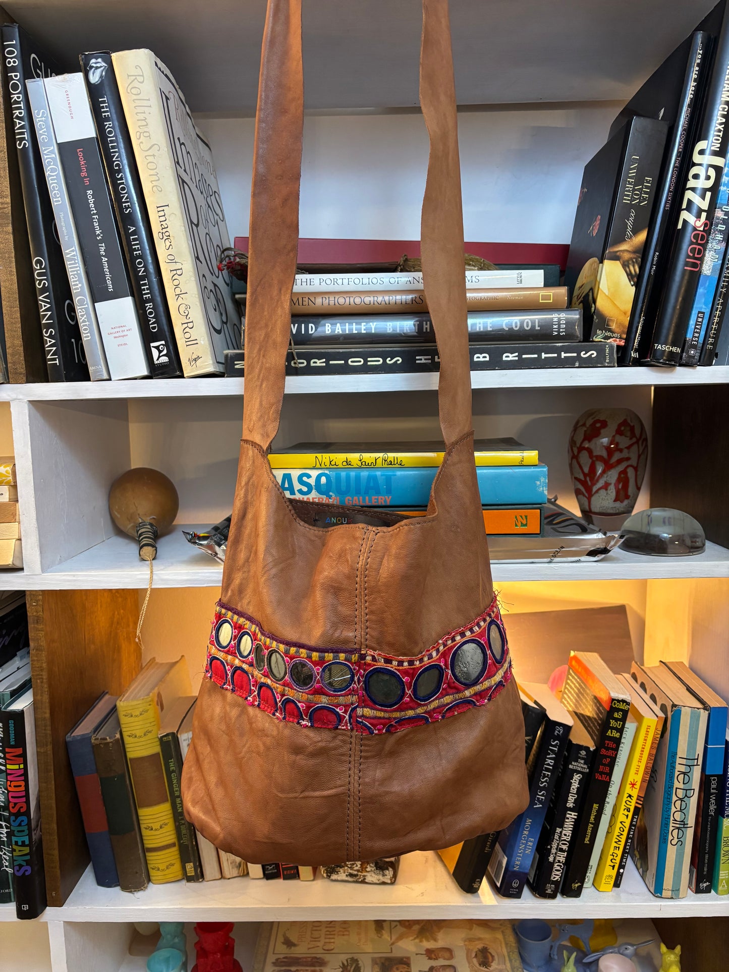 Anouk Leather Mirrored Crossbody Bag