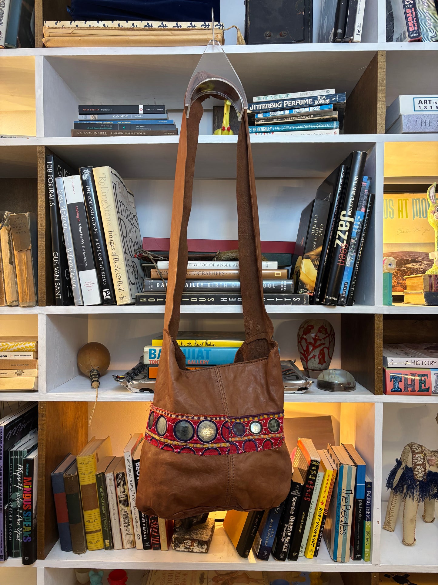 Anouk Leather Mirrored Crossbody Bag