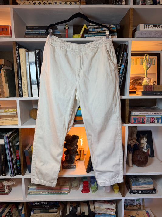 Wax London Ecru Drawstring Trousers Sz 34