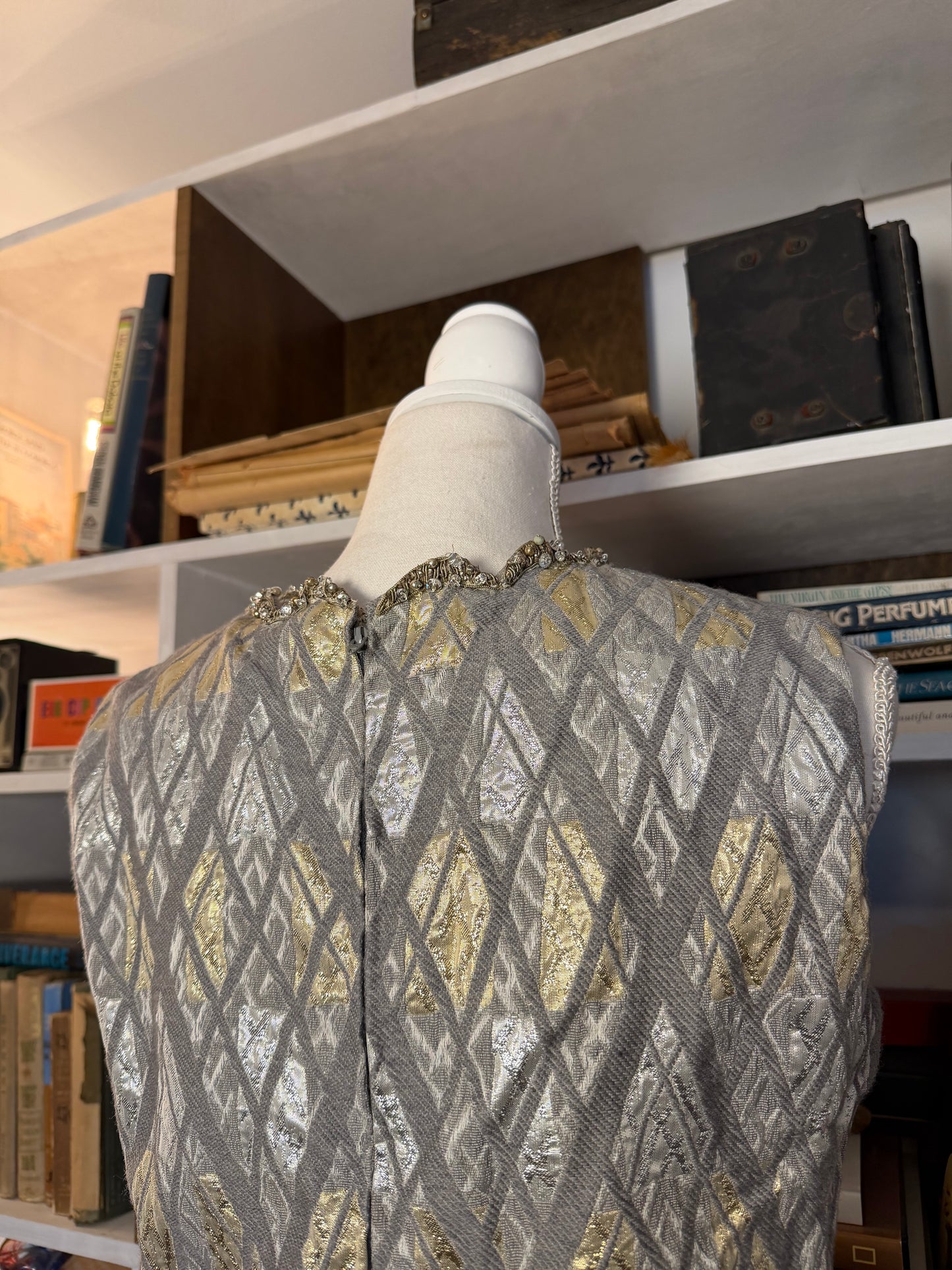 1960s Oscar de la Renta Metallic Brocade Dress & Jacket Set