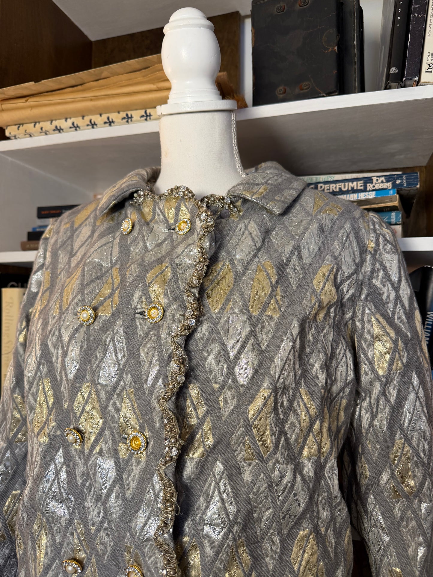 1960s Oscar de la Renta Metallic Brocade Dress & Jacket Set