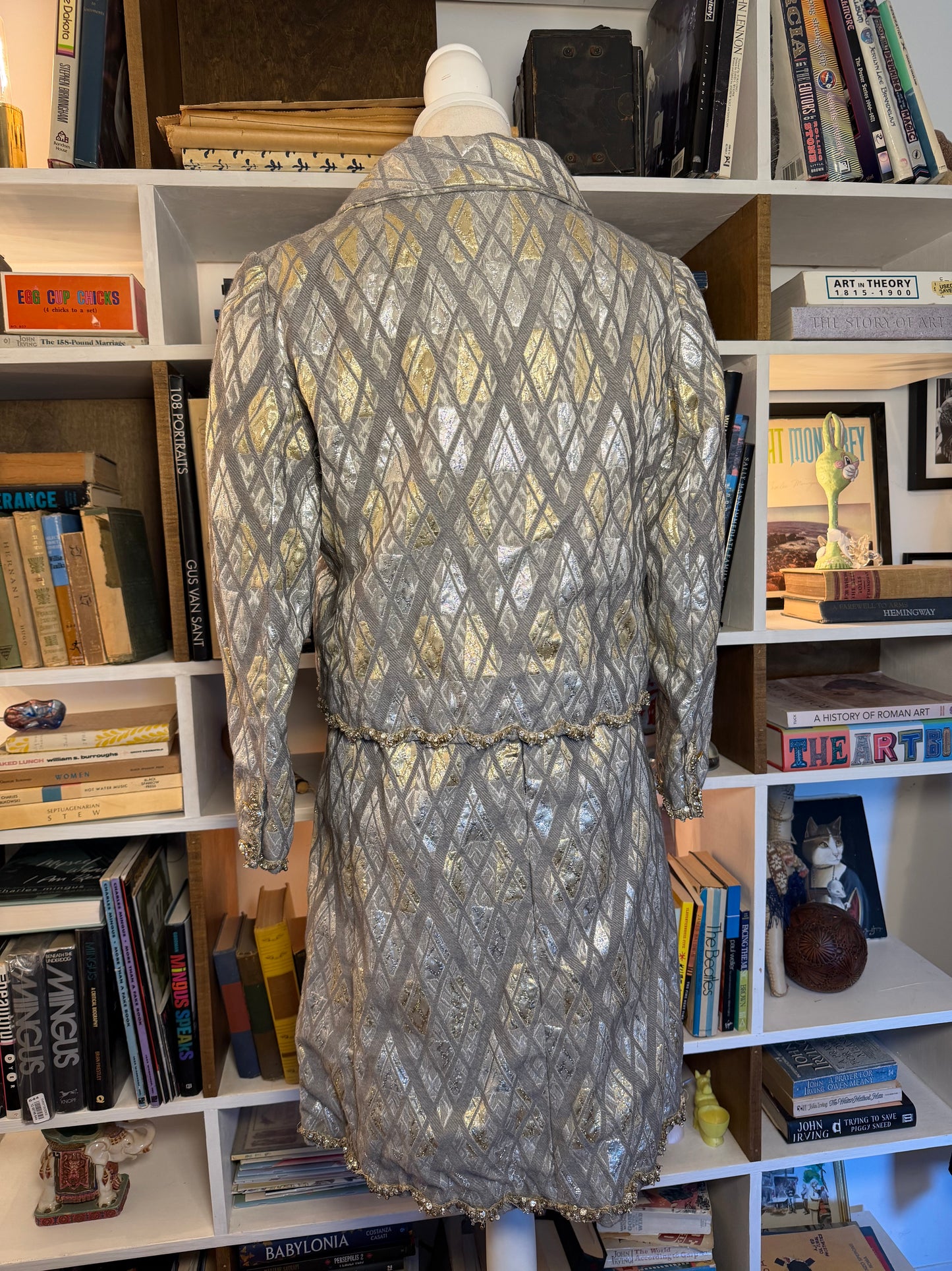 1960s Oscar de la Renta Metallic Brocade Dress & Jacket Set