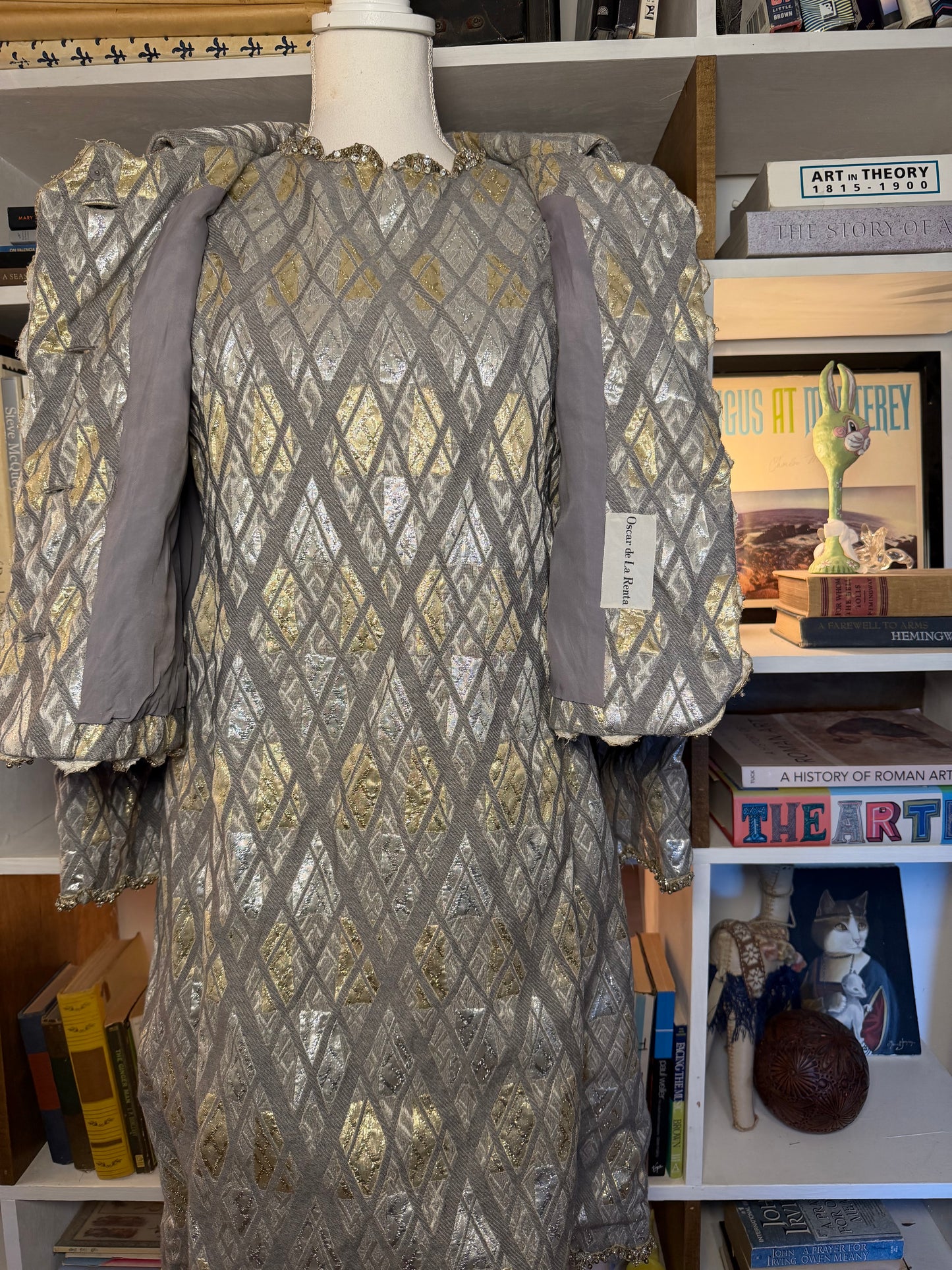 1960s Oscar de la Renta Metallic Brocade Dress & Jacket Set