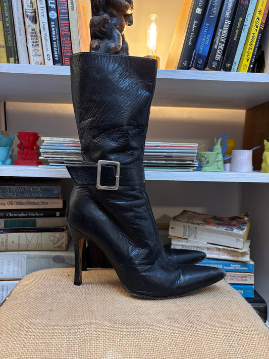 Gina Leather Buckle Boots 9