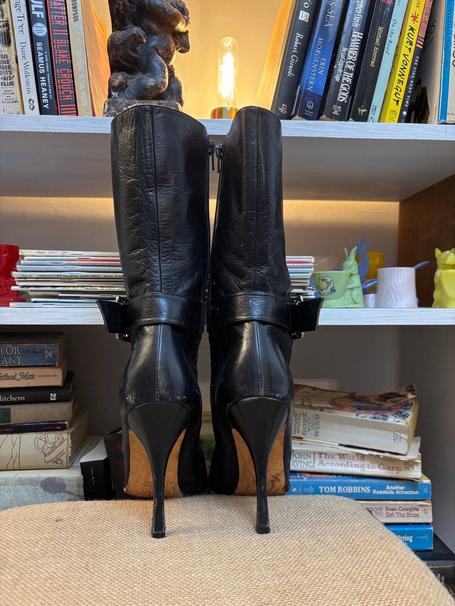 Gina Leather Buckle Boots 9