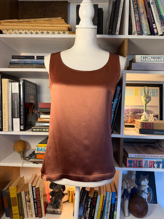 Gianfranco Ferré Studio Silk-Blend Camisole Top — Cognac Brown