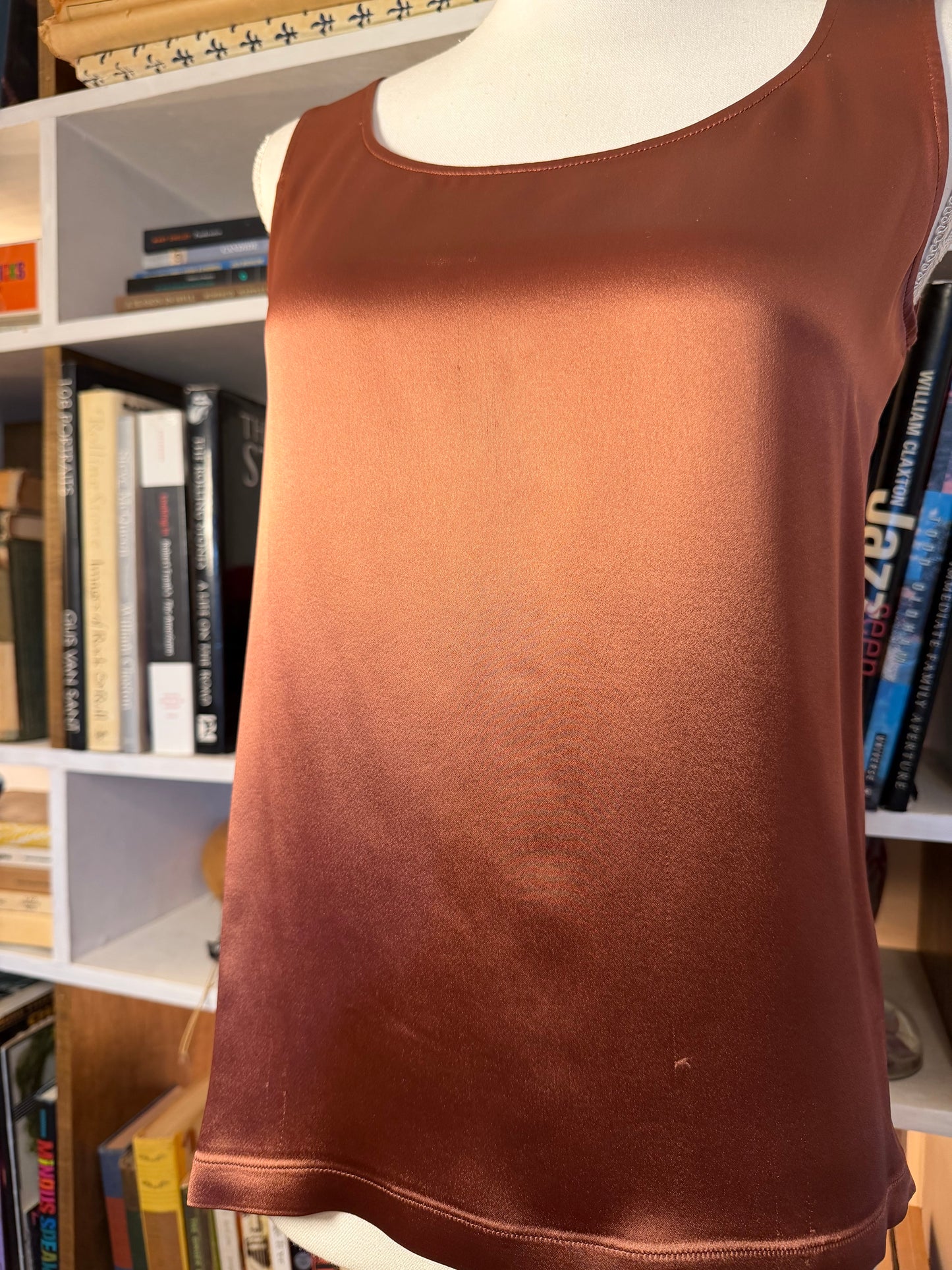 Gianfranco Ferré Studio Silk-Blend Camisole Top — Cognac Brown