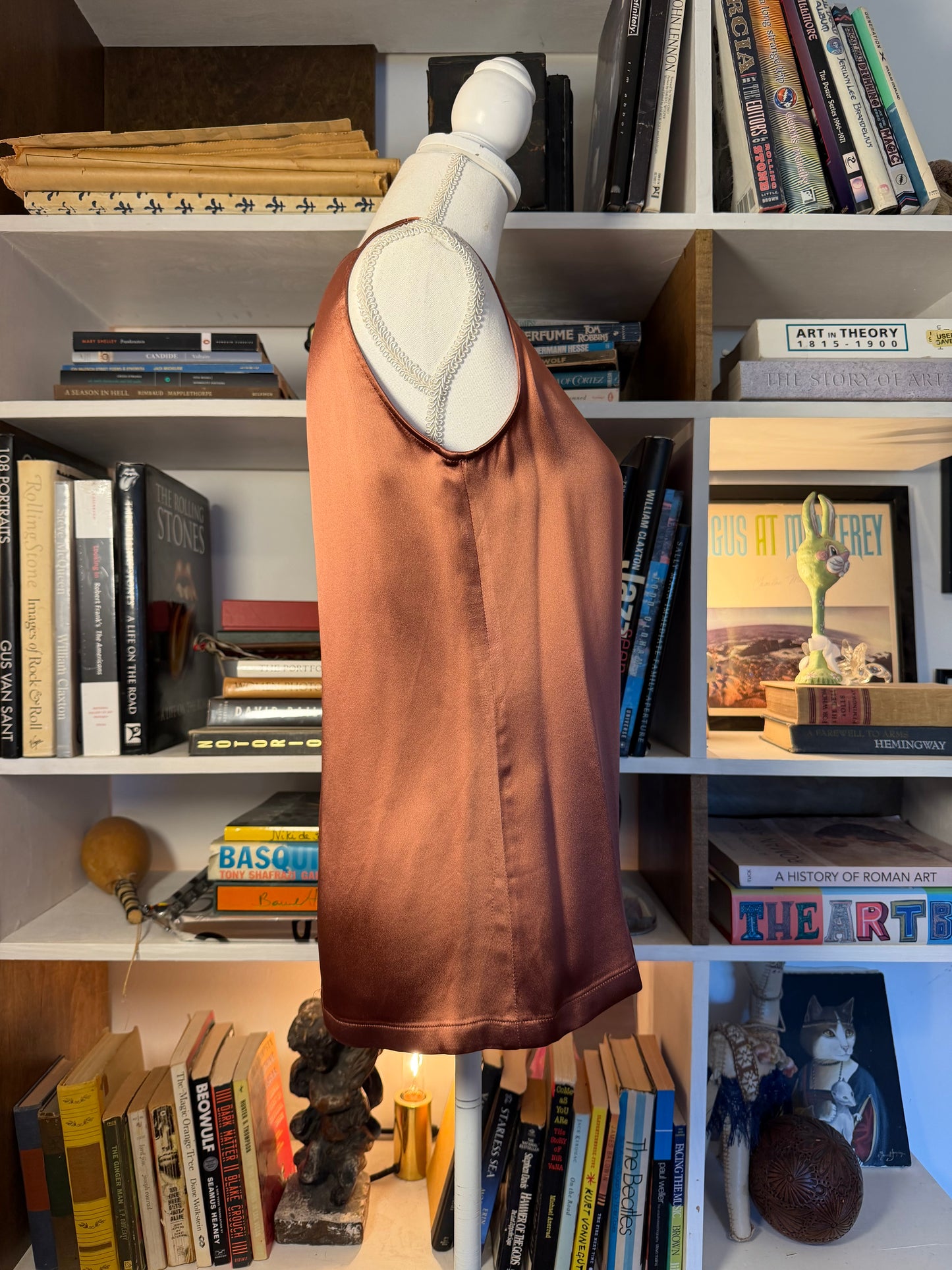 Gianfranco Ferré Studio Silk-Blend Camisole Top — Cognac Brown