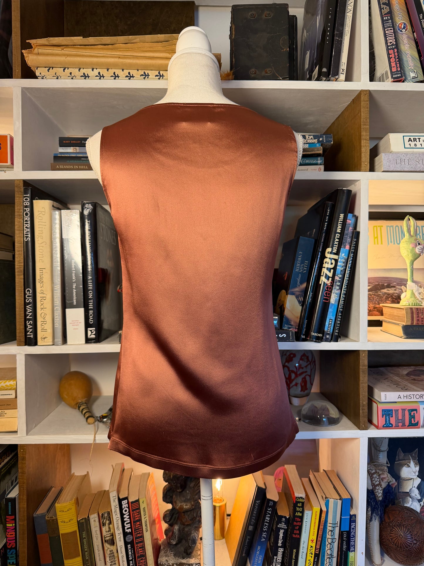 Gianfranco Ferré Studio Silk-Blend Camisole Top — Cognac Brown