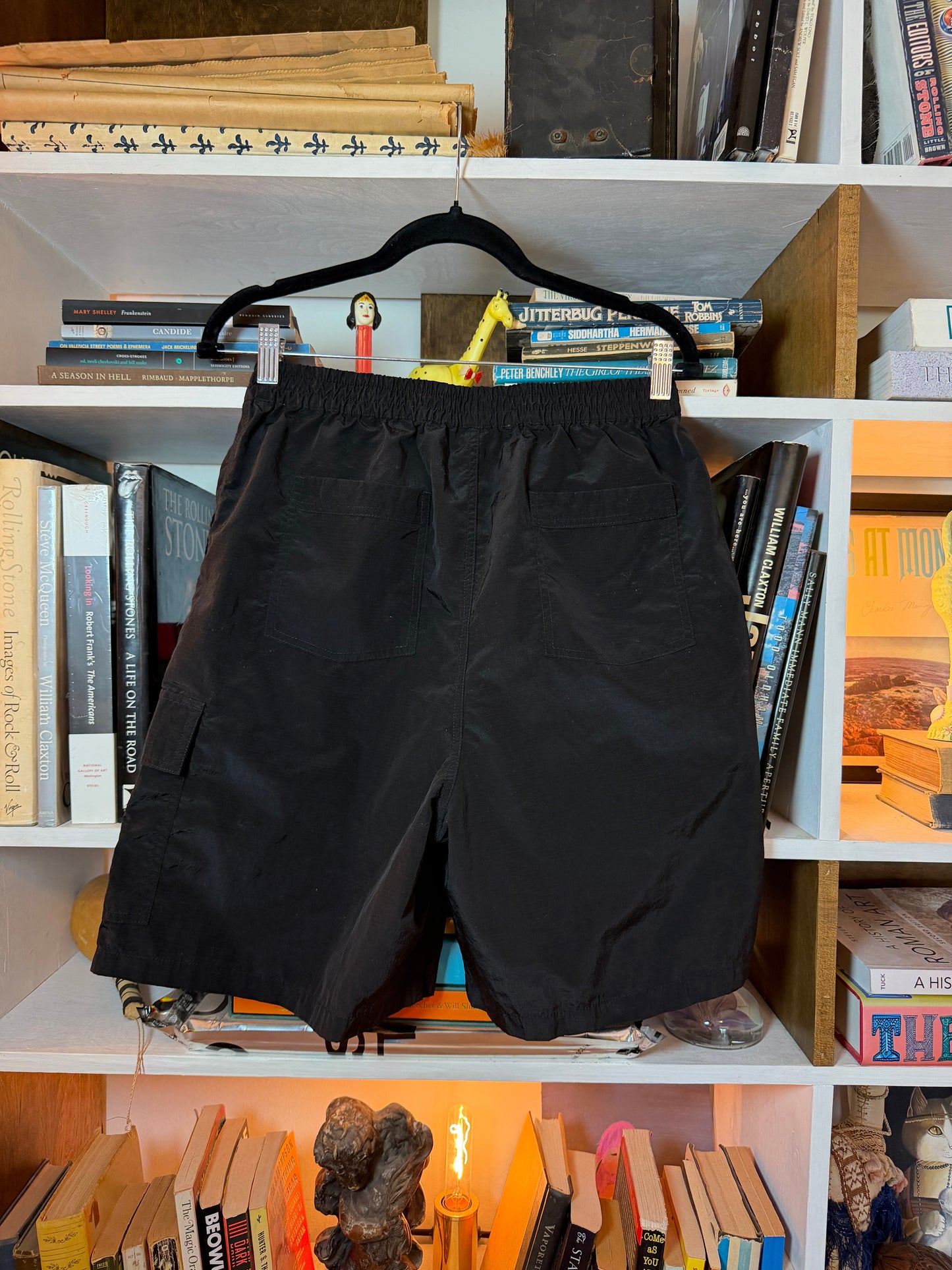 05 Flynn Black Nylon Cargo Shorts