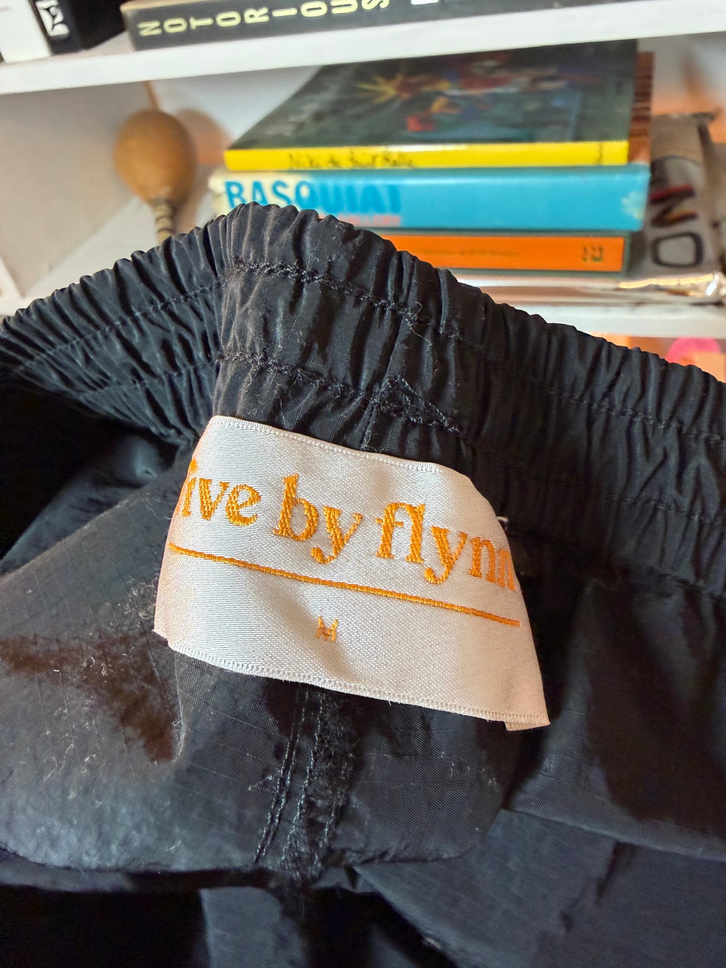 05 Flynn Black Nylon Cargo Shorts