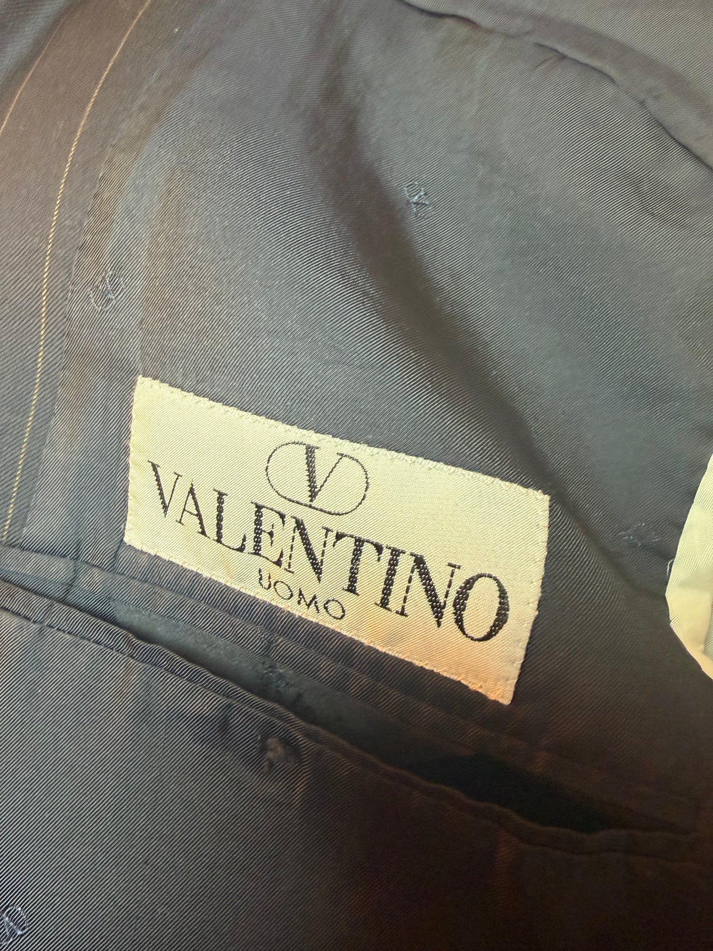 Valentino Uomo Navy Pinstripe Suit — Size 40
