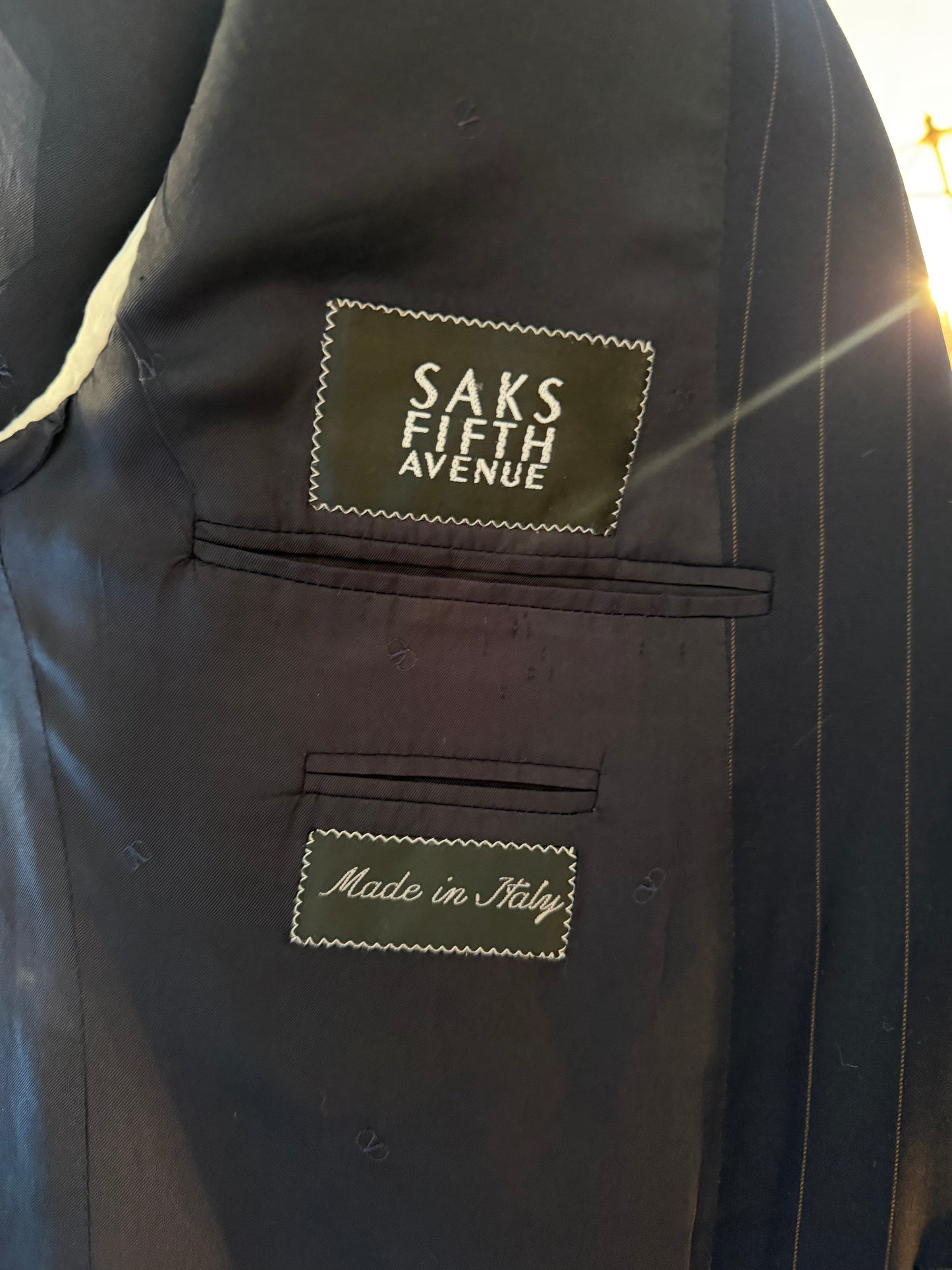 Valentino Uomo Navy Pinstripe Suit — Size 40