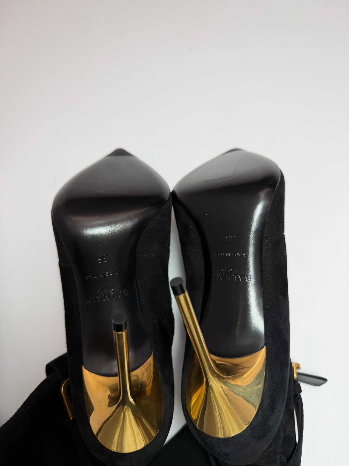 Balmain Raven Stretch Suede Boots 36