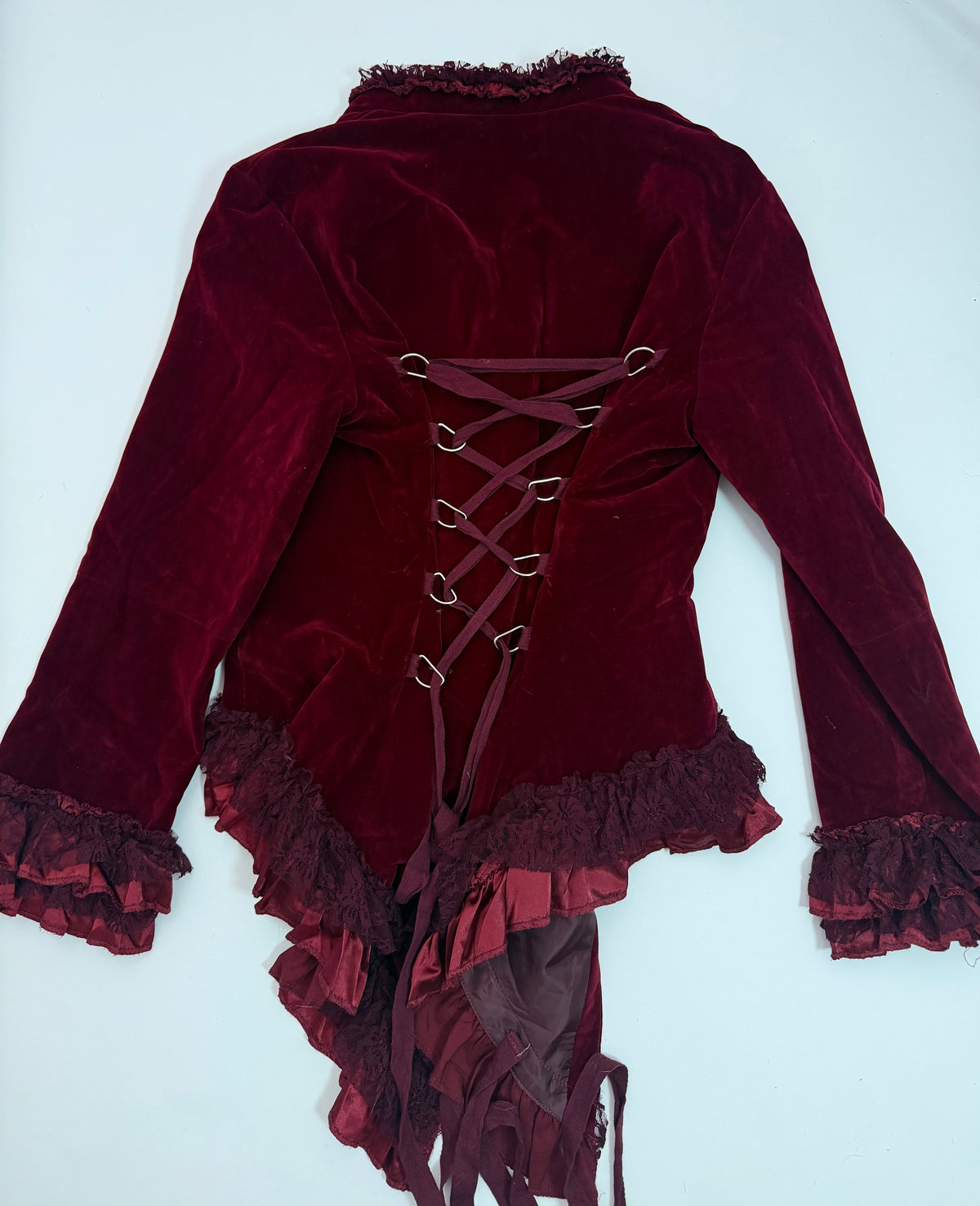 Hearts & Roses Burgundy Velvet Tailcoat Jacket