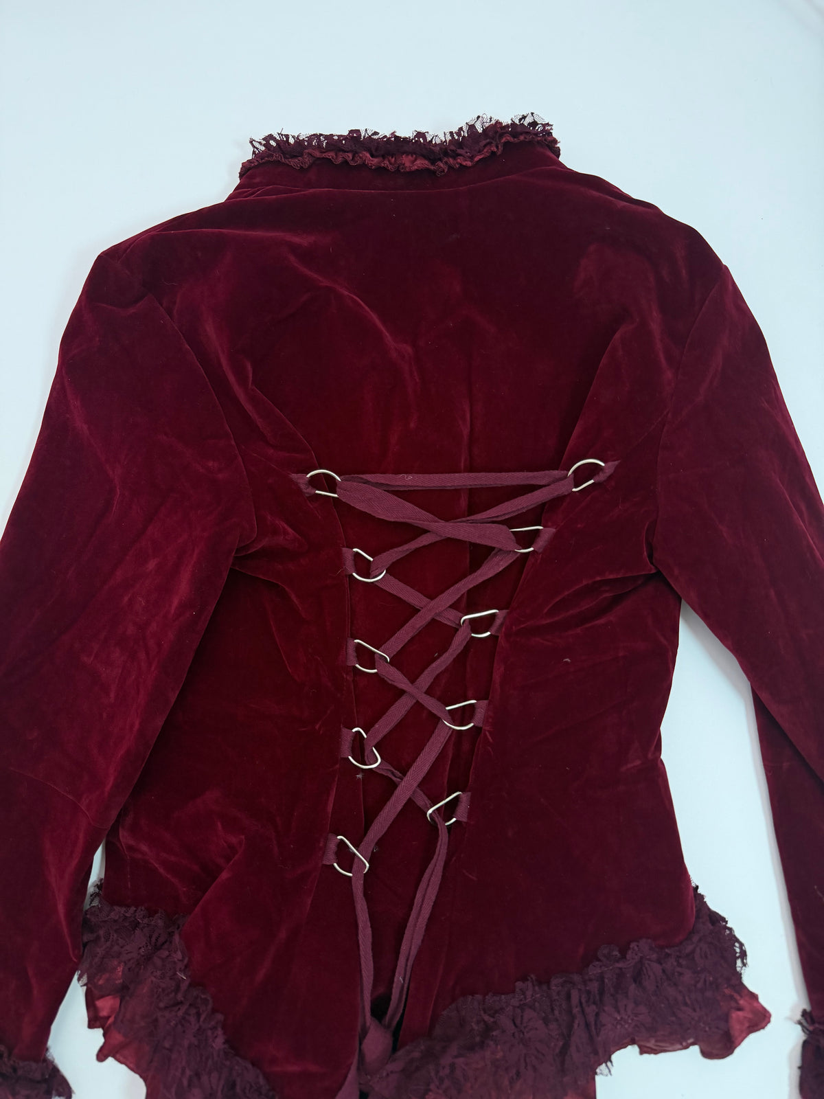Hearts & Roses Burgundy Velvet Tailcoat Jacket