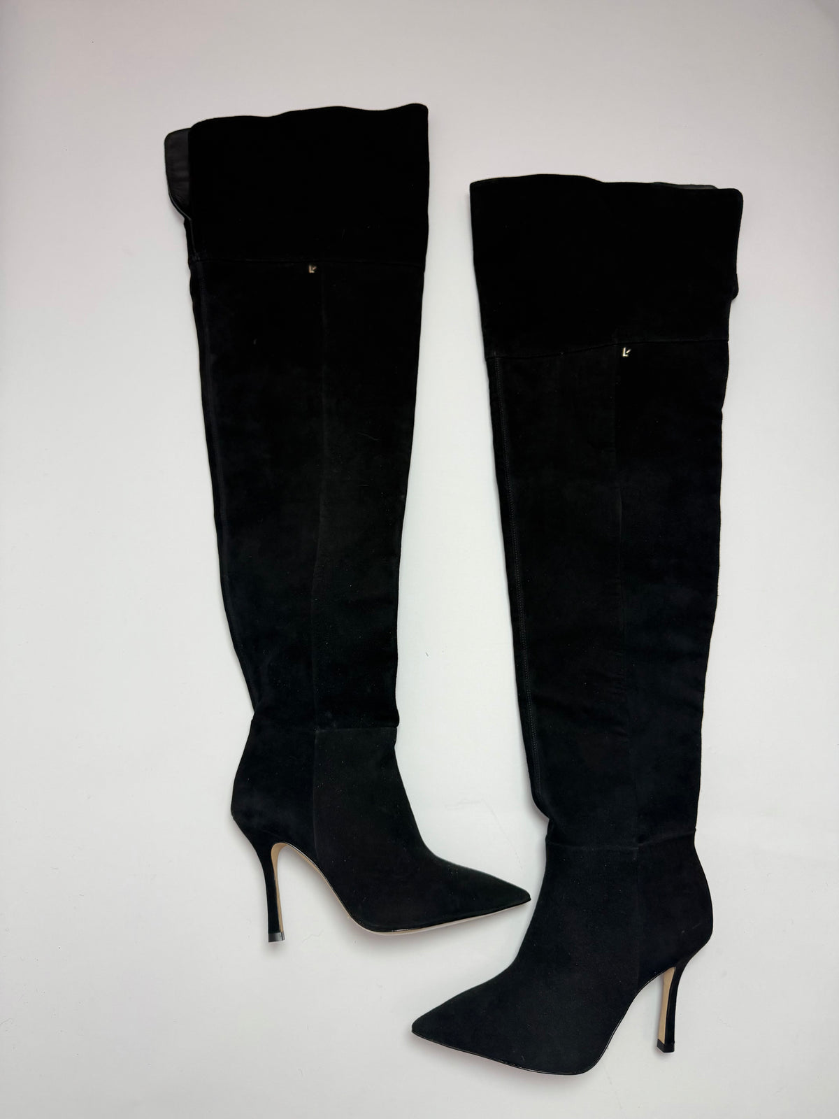 Larroudé Kate Hi Black Suede Boots 6