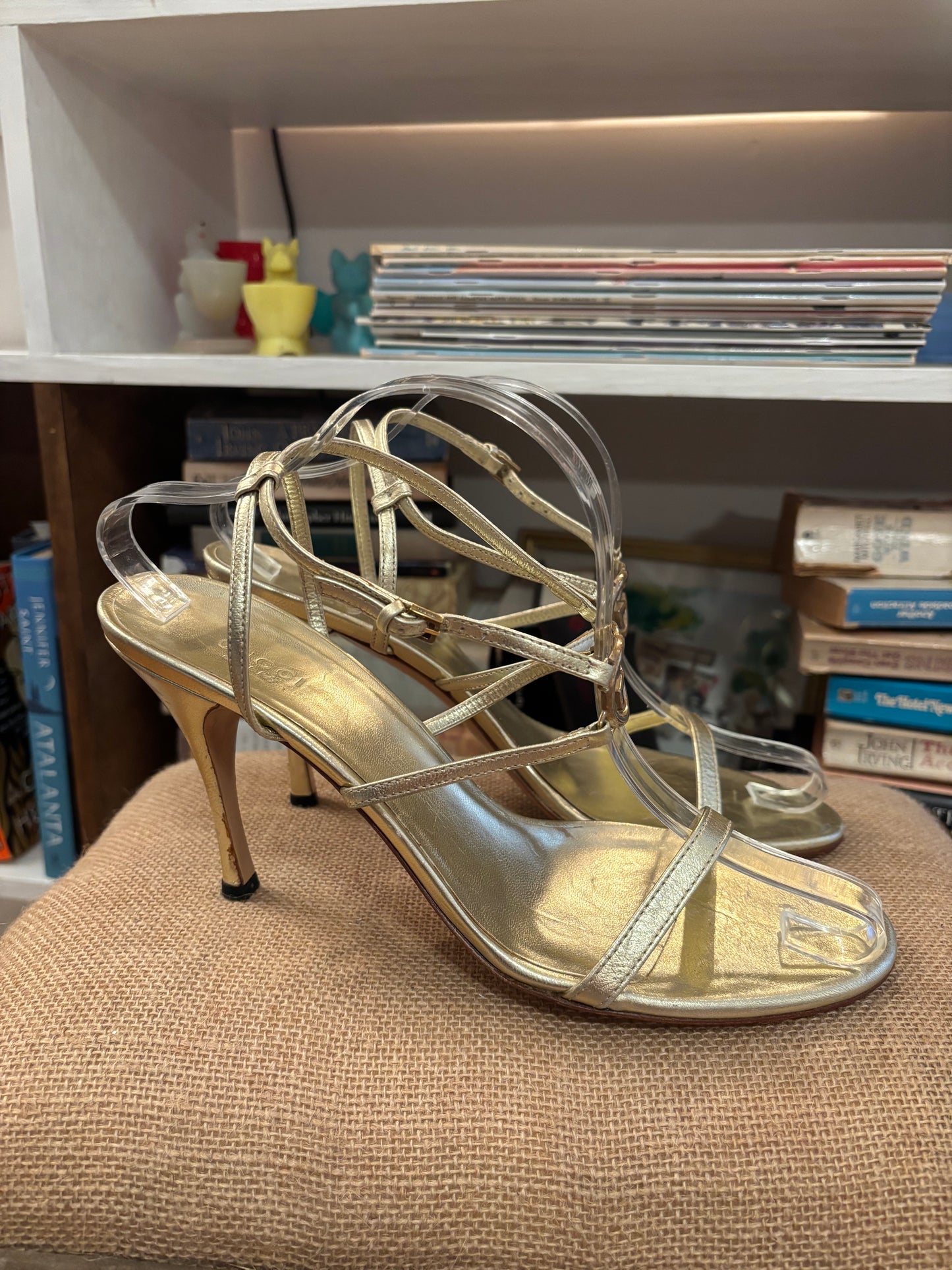 Gucci Gold Sandals 10