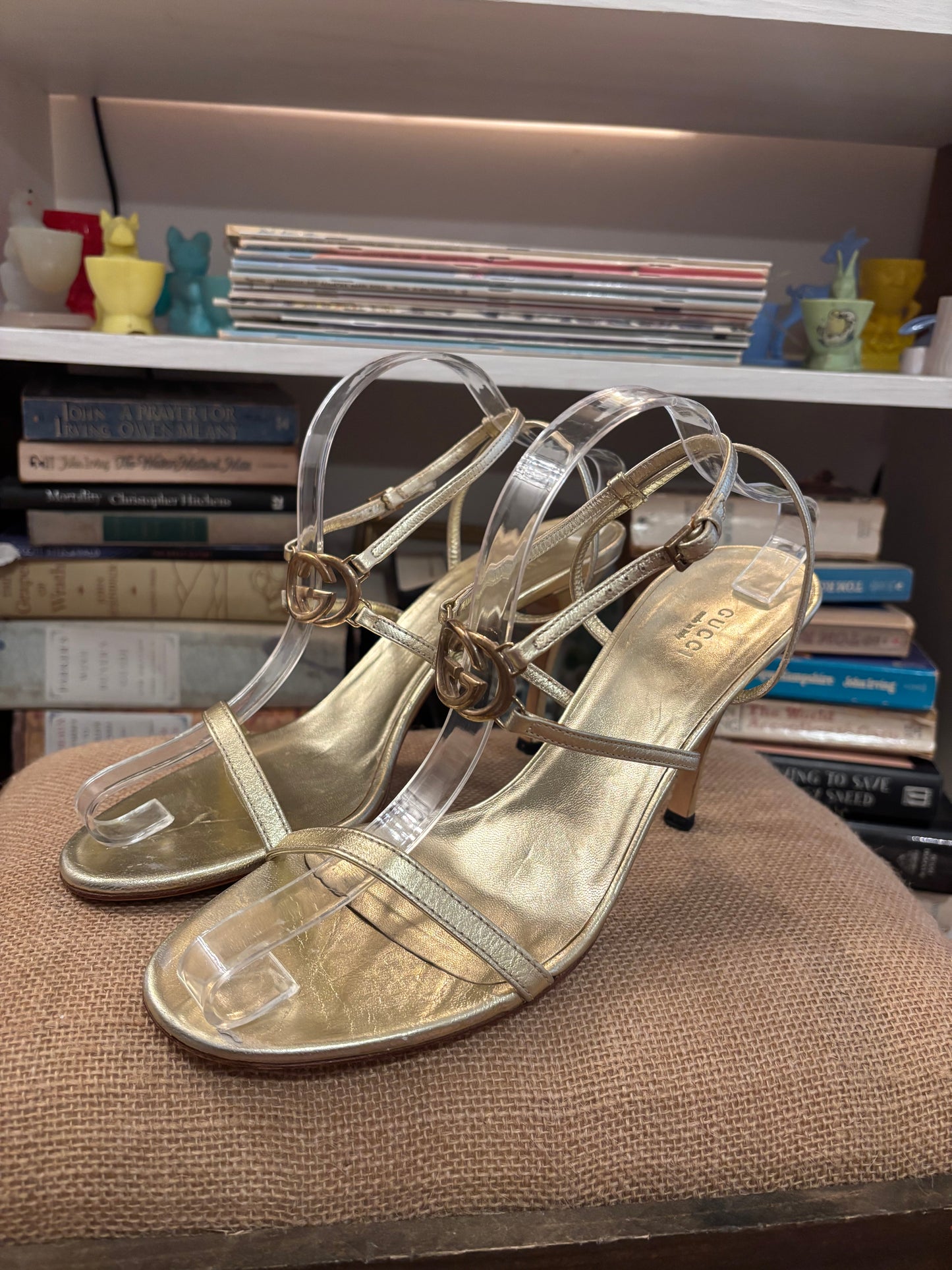 Gucci Gold Sandals 10