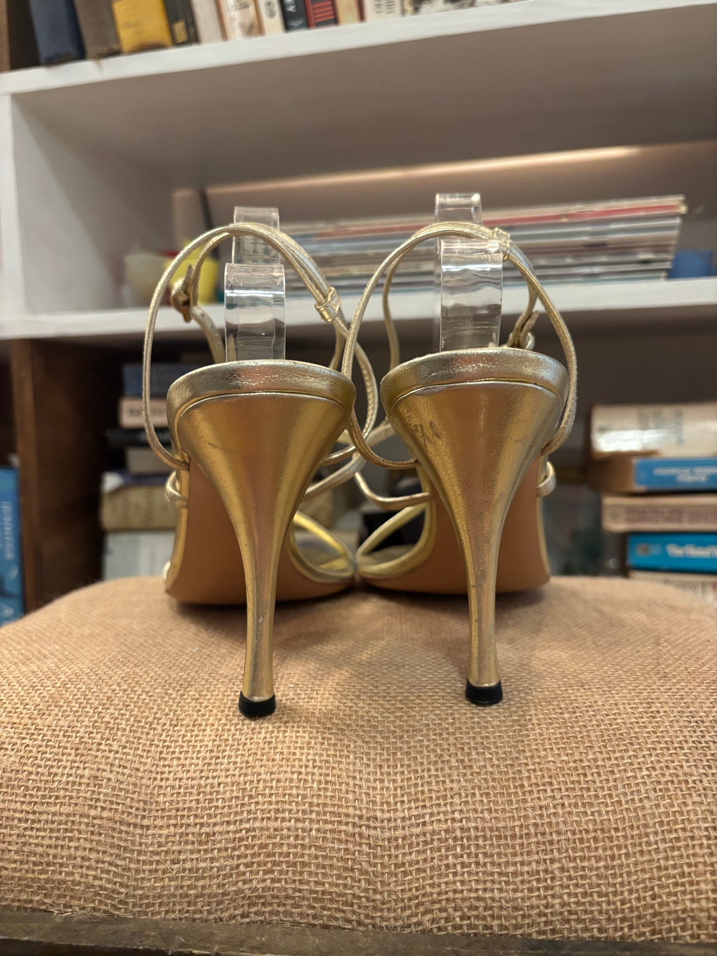 Gucci Gold Sandals 10