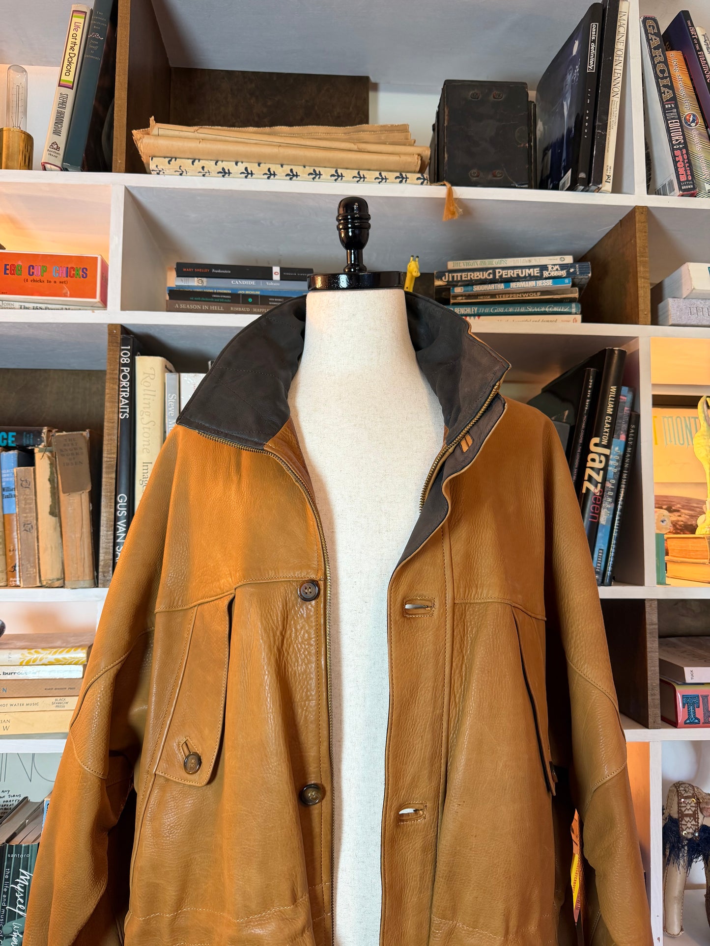 leather field jacket