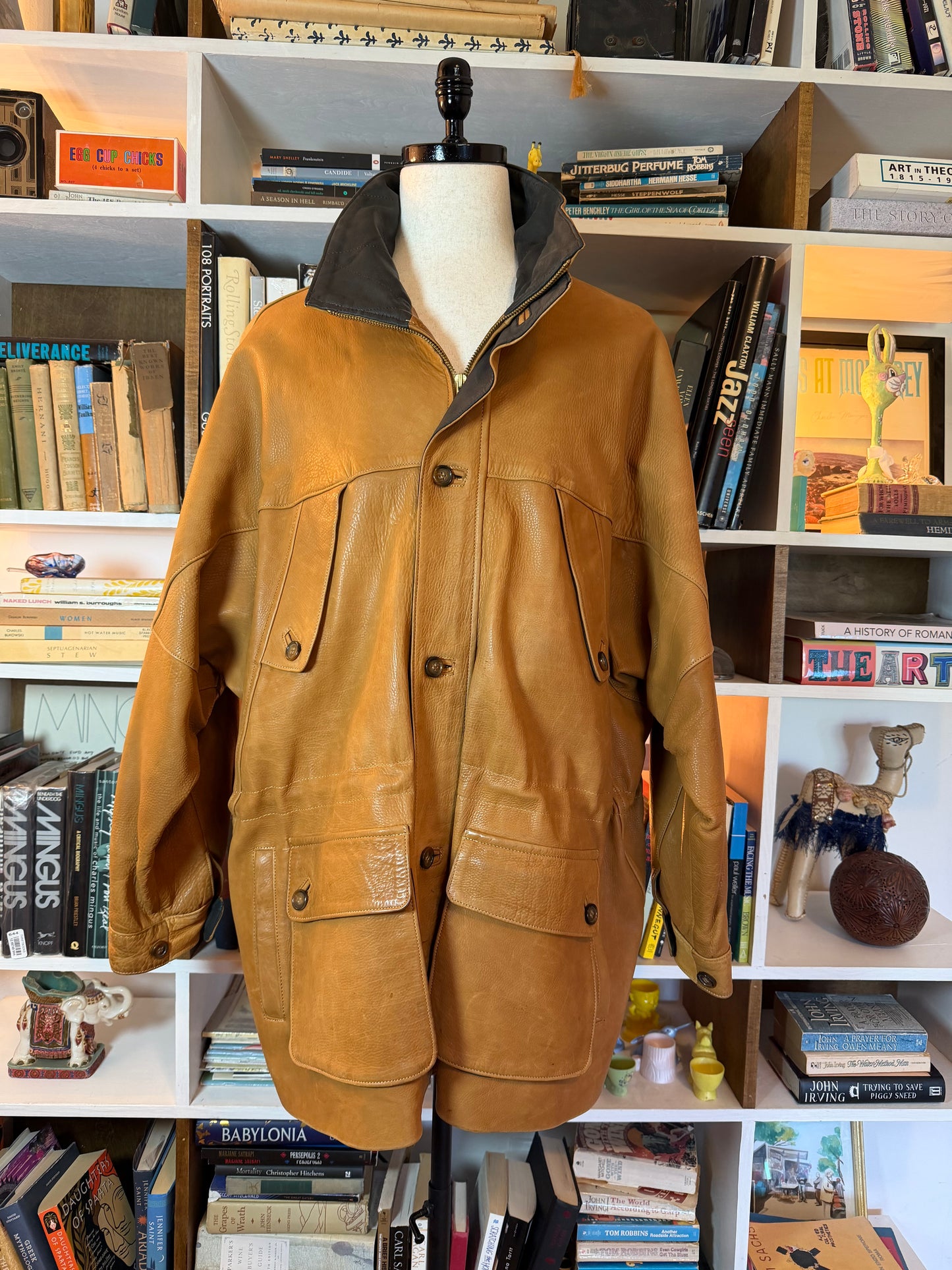 leather field jacket