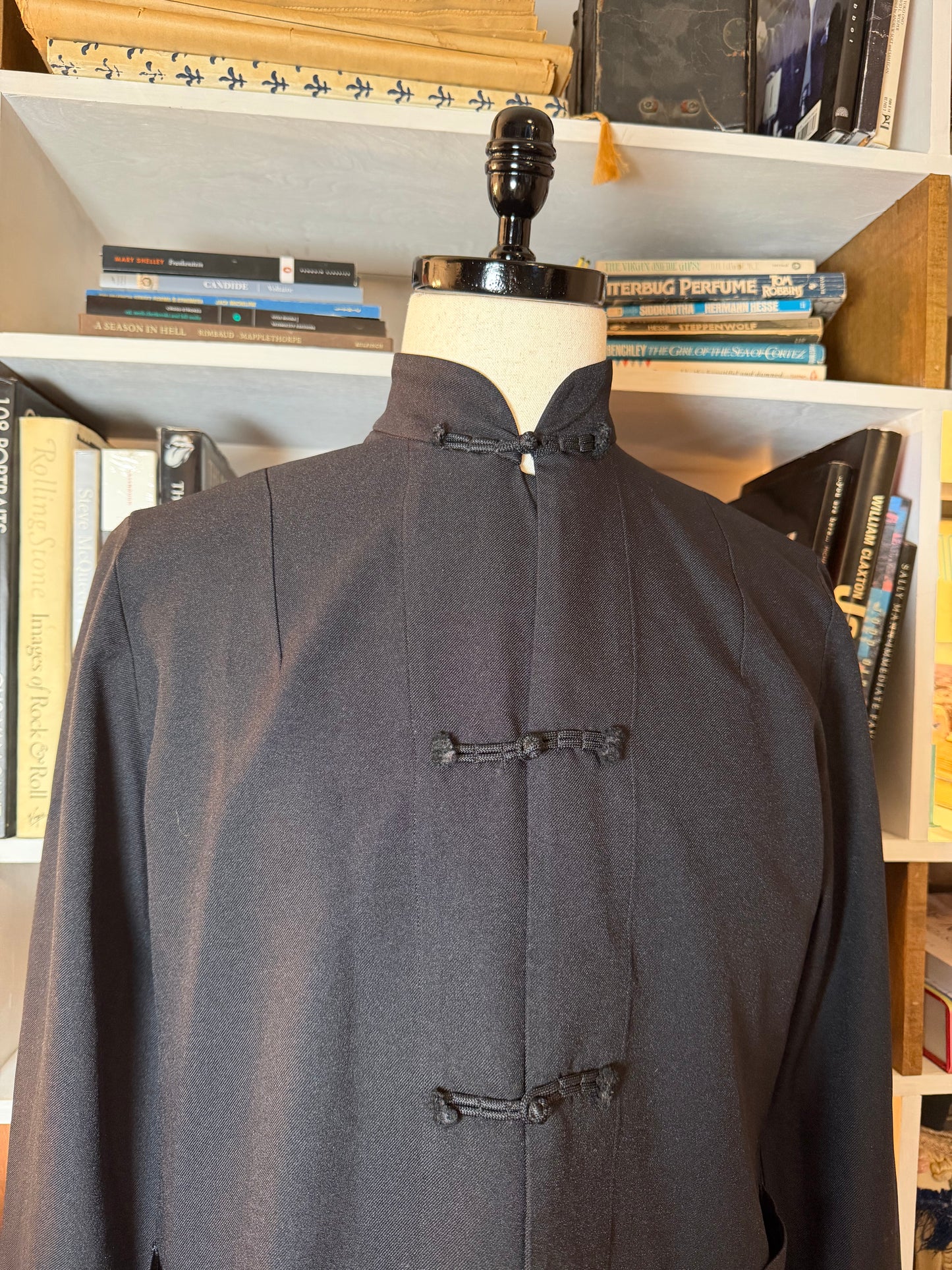 BLACK Comme des Garçons Mandarin Collar Frog Button Jacket