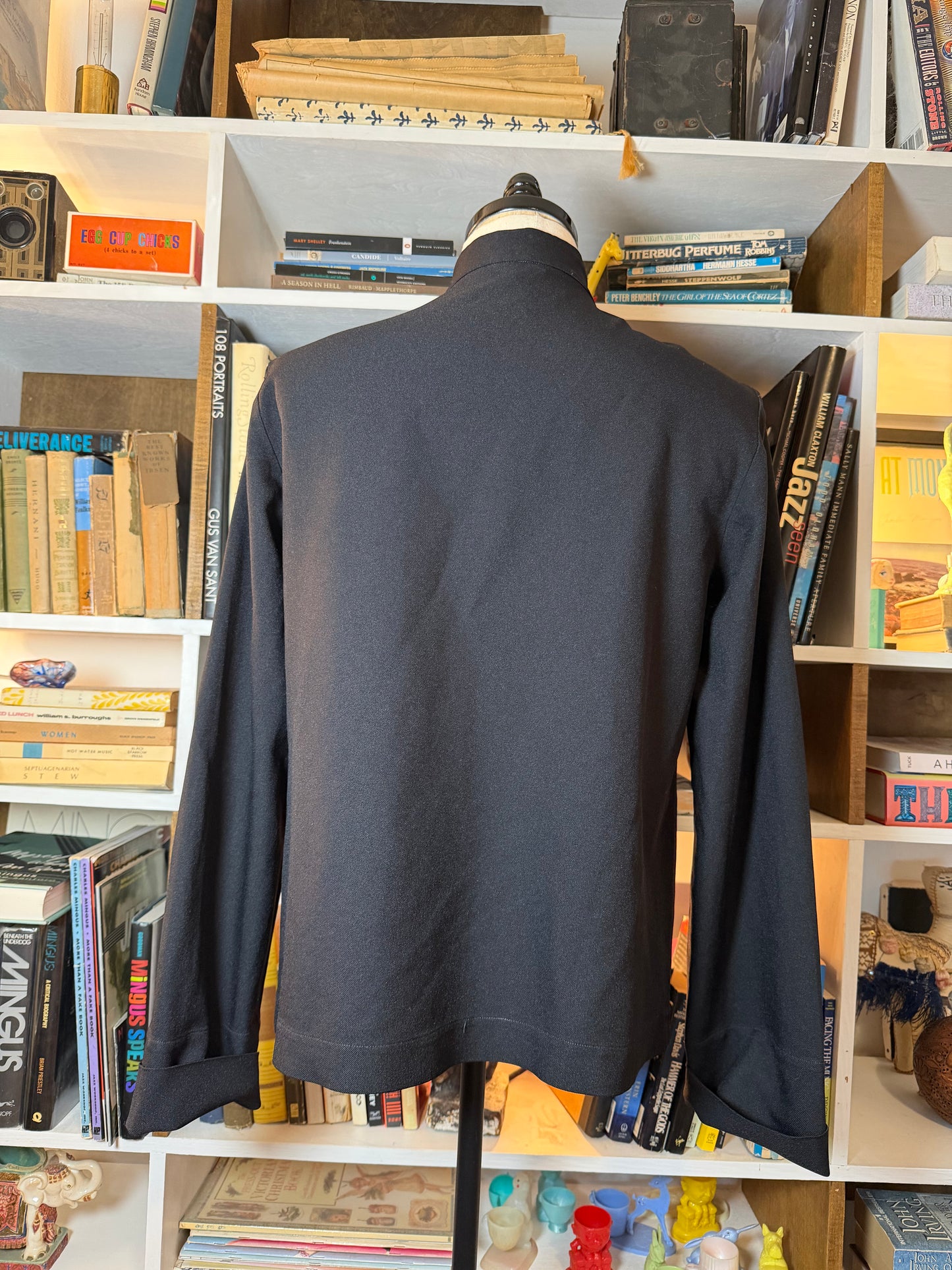 BLACK Comme des Garçons Mandarin Collar Frog Button Jacket