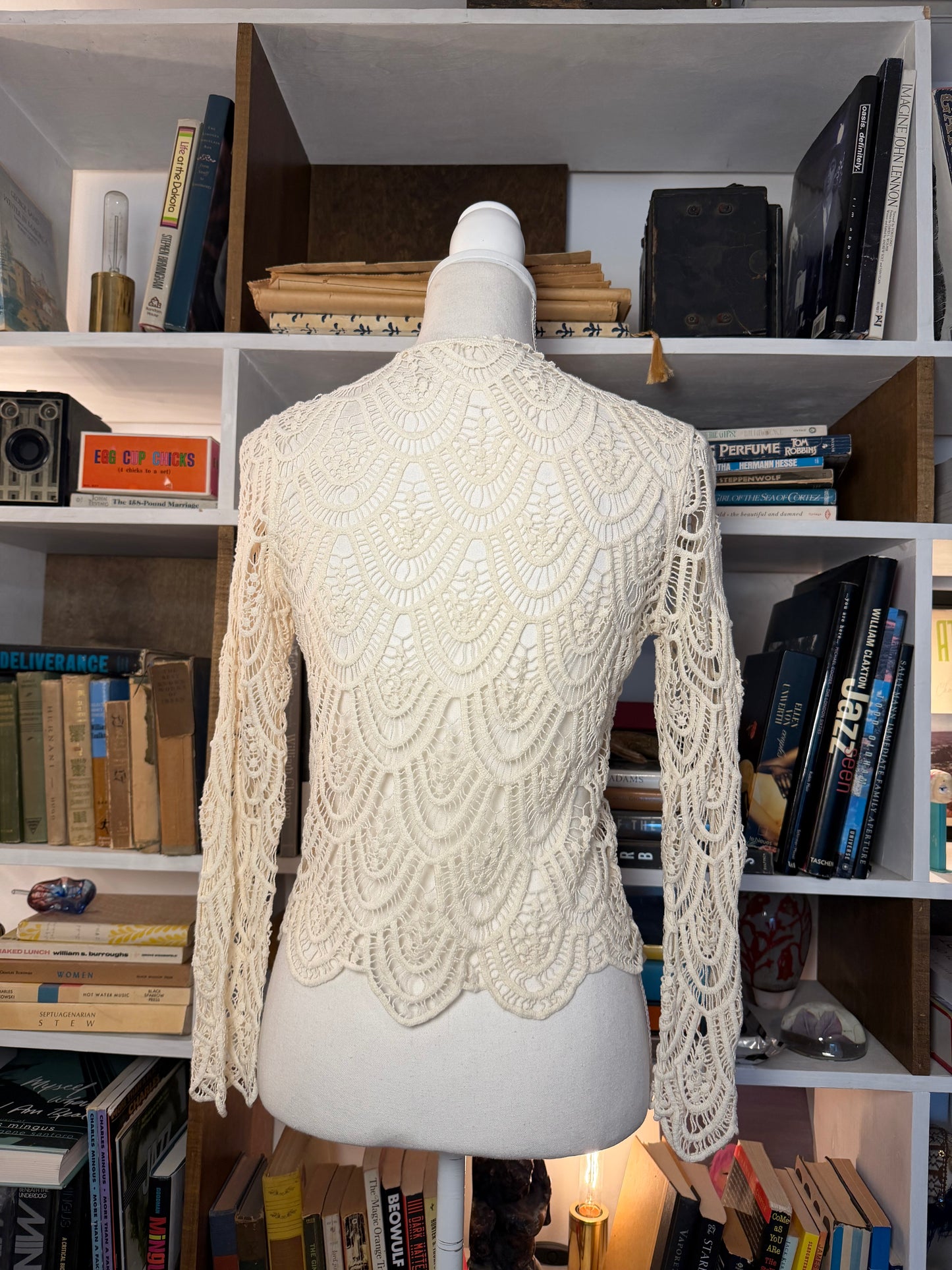 Lace tie front top