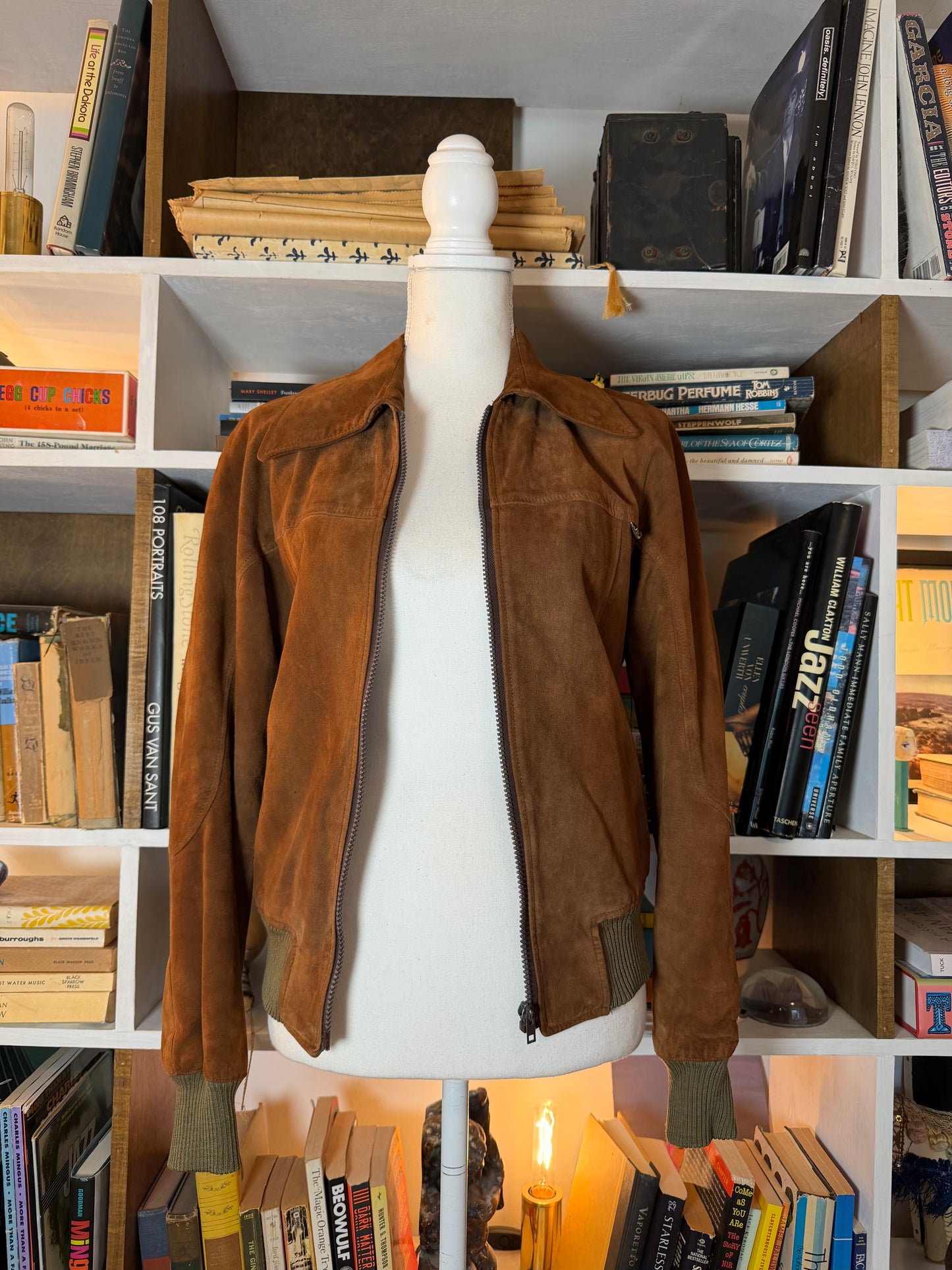 Suede vintage bomber jacket