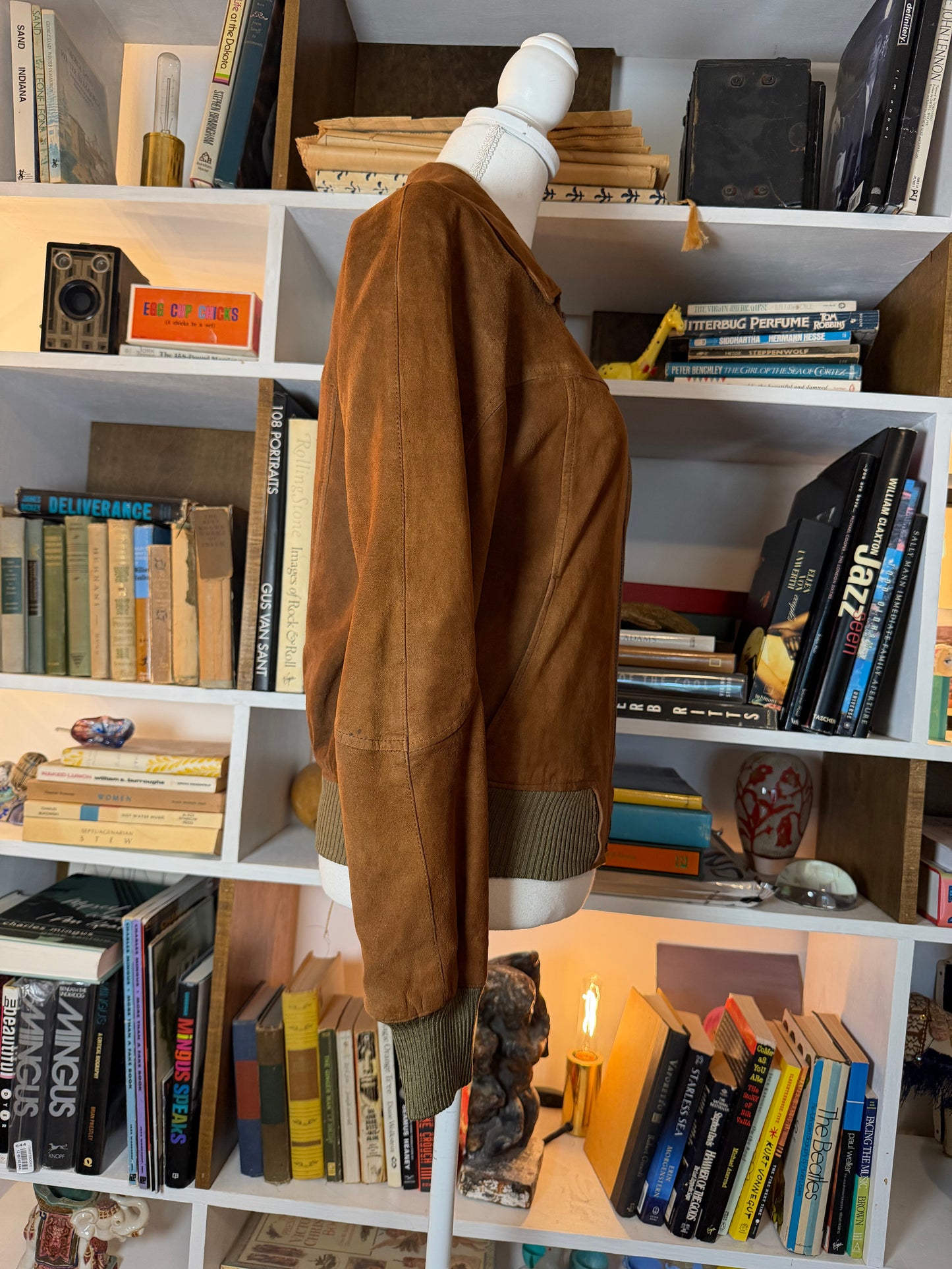 Suede vintage bomber jacket