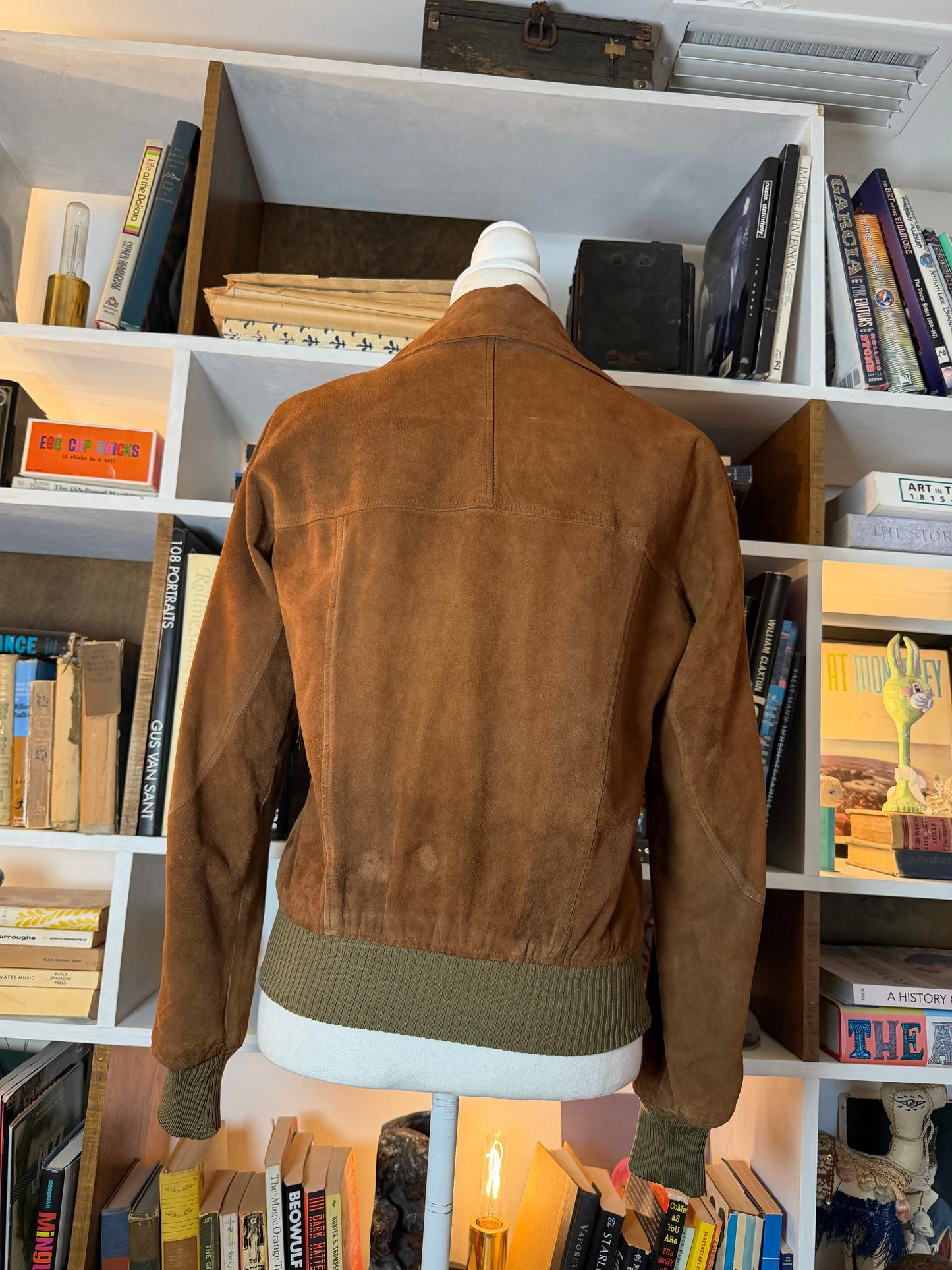 Suede vintage bomber jacket
