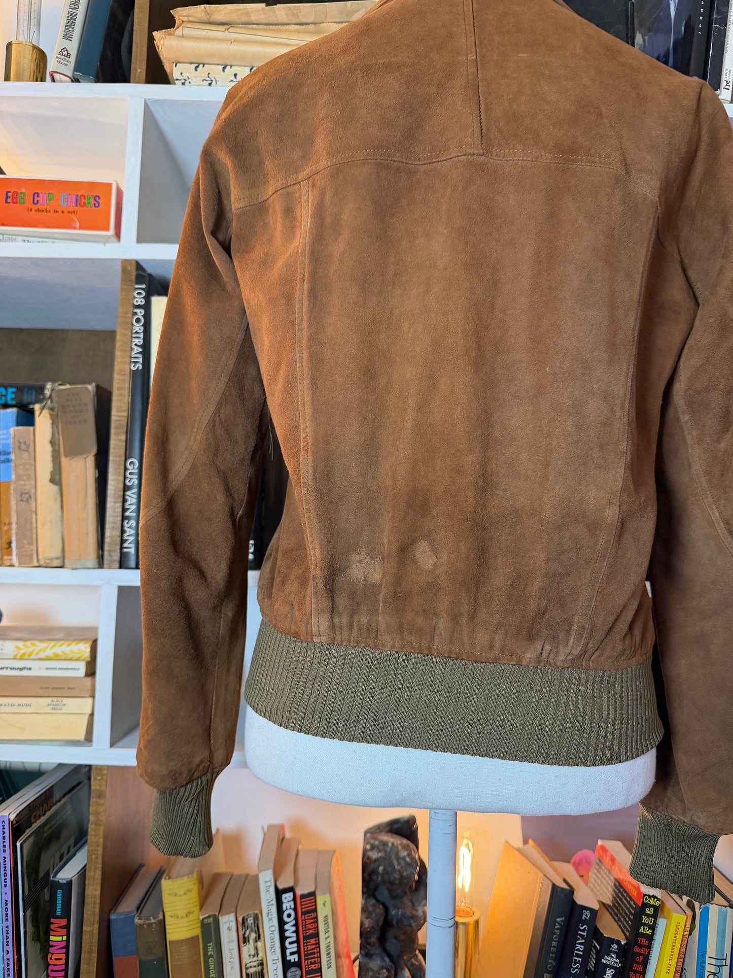 Suede vintage bomber jacket