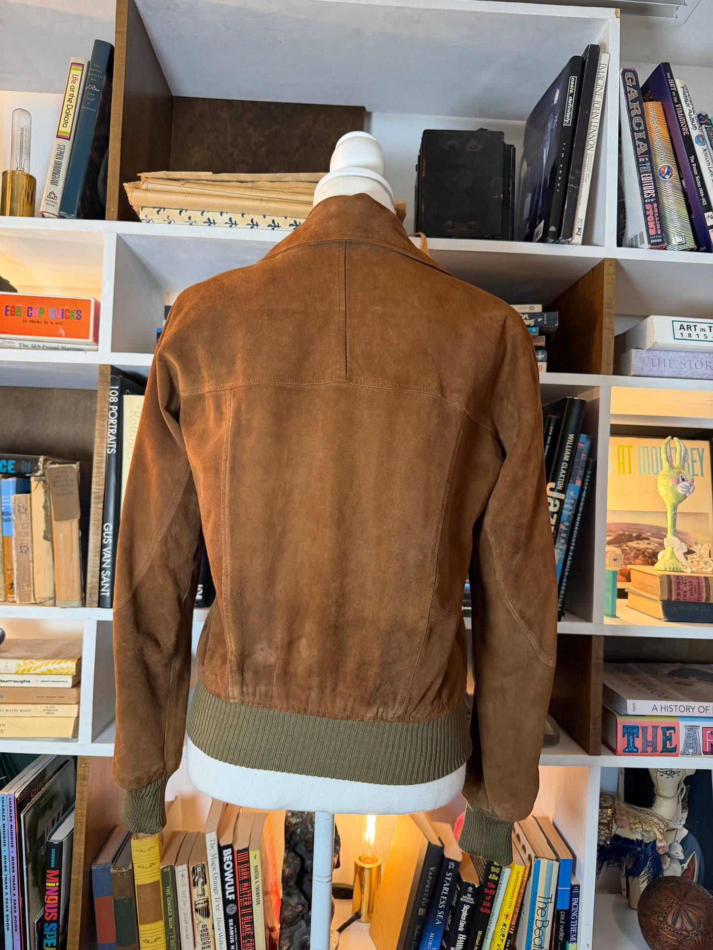 Suede vintage bomber jacket