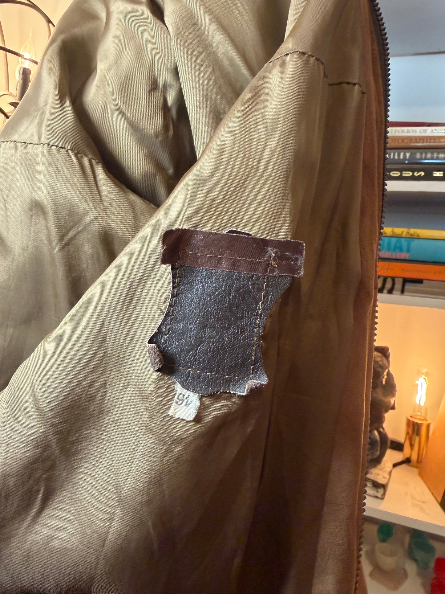 Suede vintage bomber jacket